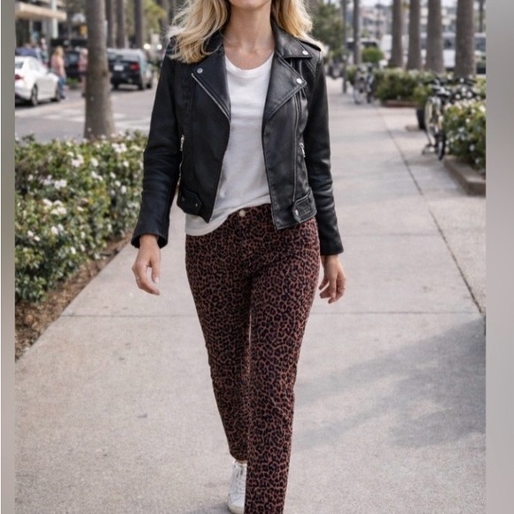 LOFT Pants - LOFT Black and Brown Animal Print Women's Pants